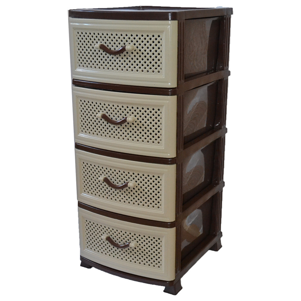 Комод пластиковый Efe Plastics 4 ящика 90х46х38, сетка, бежевый. Эфе пластик.. Одесса - изображение 1