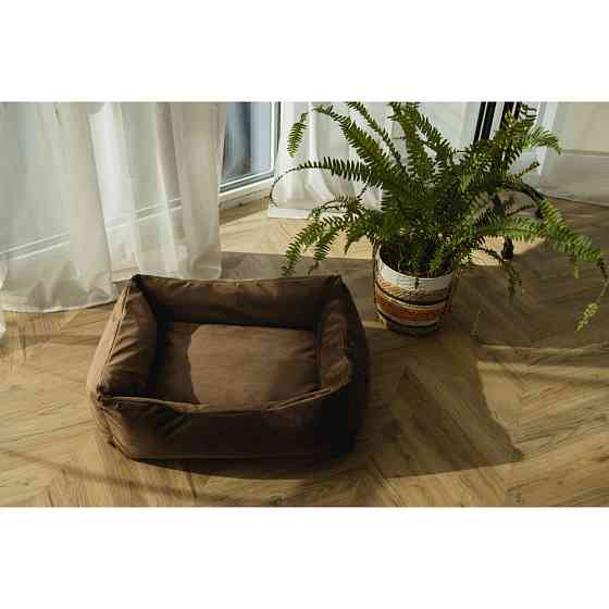 Лежанка для хатніх тварин собак і кішок велюр Incor Коричневий Київ