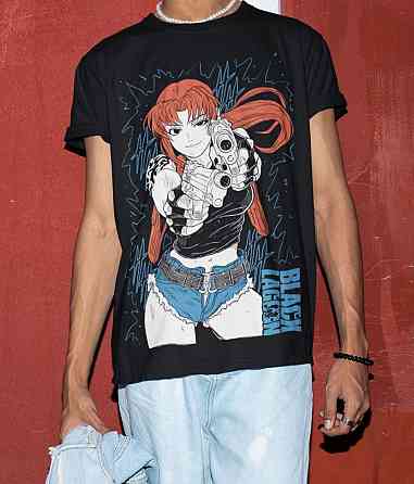 Футболка аниме Блакк Лагоон Ревй Манга оверсайз (S/M/L) Черний AnimeJ0911 Днепр