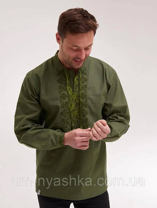 Мужская вышиванка цвета хаки Победа Кривой Рог - изображение 1