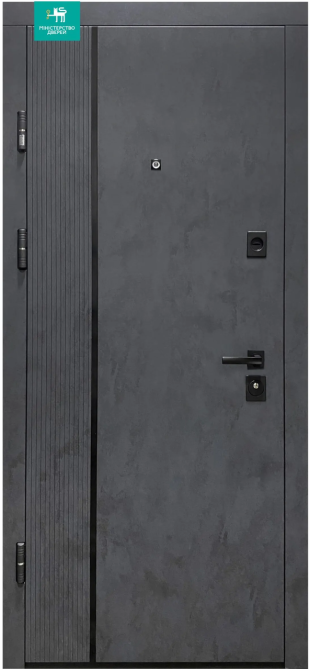 Двері вхідні Міністерство дверей П-3К-573 Бетон Антрацит/Бетон сніжний 960х2050 мм Київ - фото 1