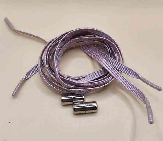 Шнурки эластичные глиттерные с цилиндрической застежкой Смела