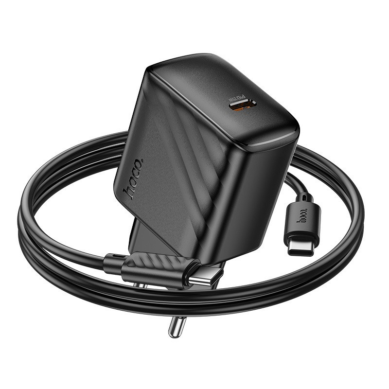 Сетевое зарядное устройство с кабелем HOCO CS24A Puerto single-port PD25W charger set (C to C)(EU) Black Одесса - изображение 6
