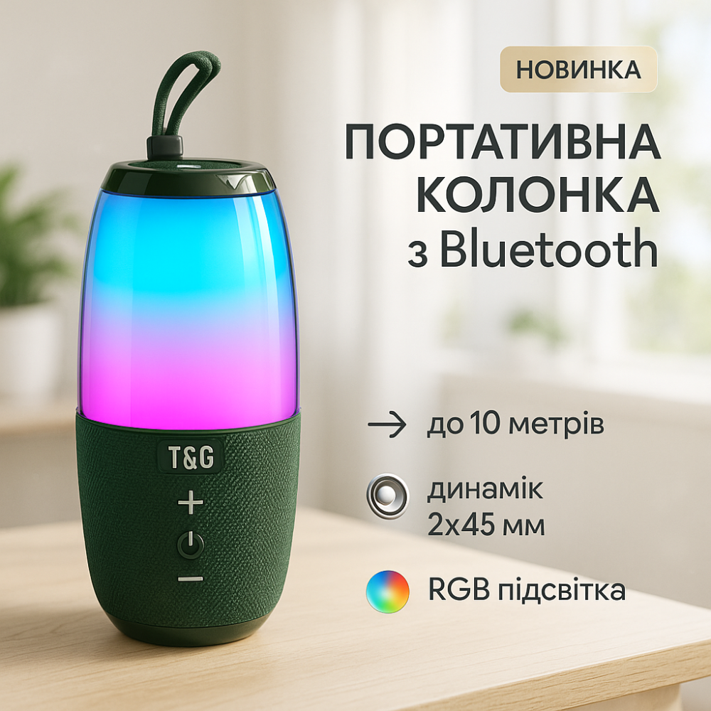 Маленька колонка для вулиці, Бюджетна Bluetooth колонка Світломузична портативна QK-87 Львів - фото 14