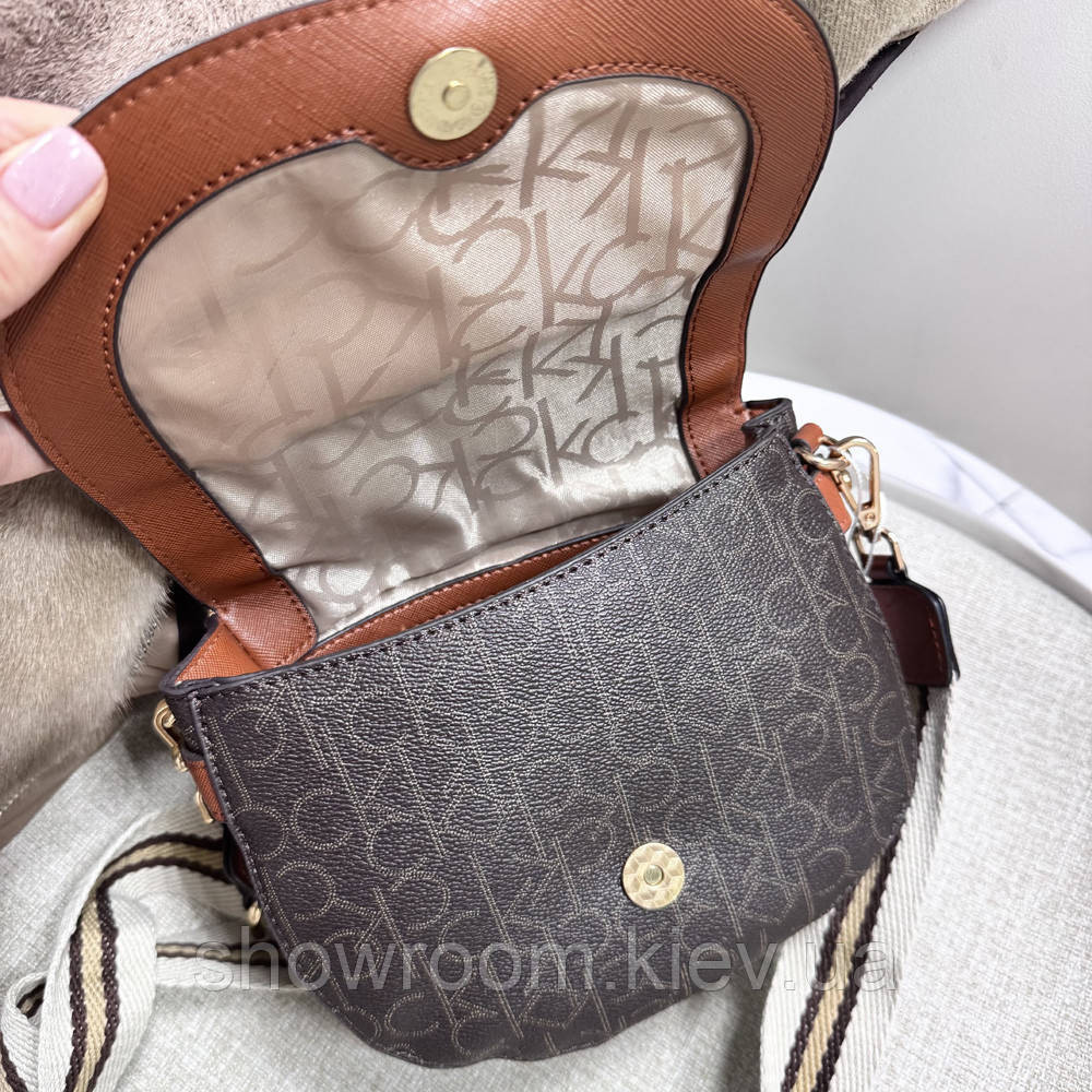 Невелика жіноча сумочка на плече Ck K6071 brown Київ - фото 6