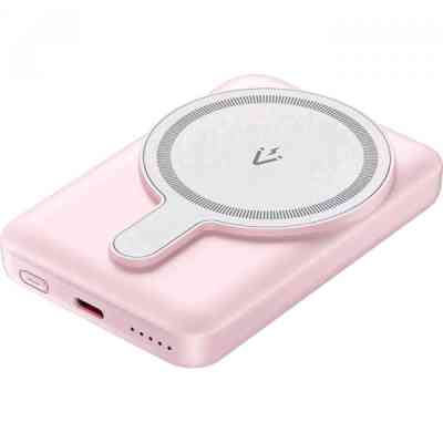 Батарея универсальная VENTION Magnetic Wireless 5000mAh 20W PD, USB-C, QI-15W Pink (FHSP0) Винница