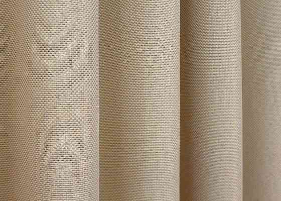 Шторна тканина, льон-блекаут з фактурою "Льон мішковина" колір бежевий 1162ш Київ