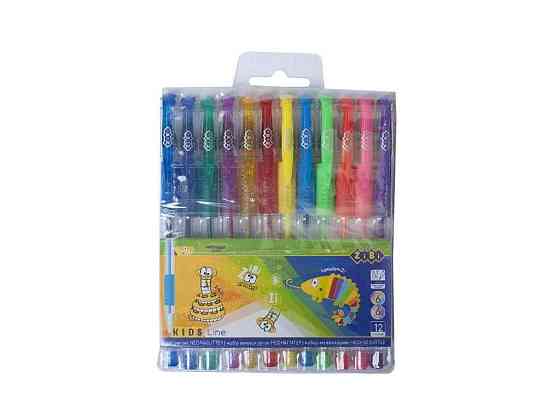 Набір з 12-ти гелевих ручок NEONGLITTER, 12 кольорів ZB.2204-99 ТМ ZiBi   Solmir Київ