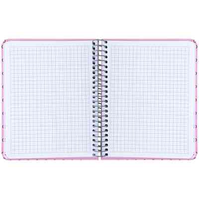 Блокнот Axent на спіралі В6 120 аркушів, клітинка, тверда обкладинка, рожевий (8461-1-A) Вінниця