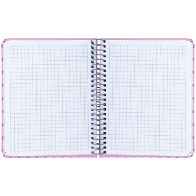 Блокнот Axent на спіралі В6 120 аркушів, клітинка, тверда обкладинка, рожевий (8461-1-A) Вінниця - фото 4