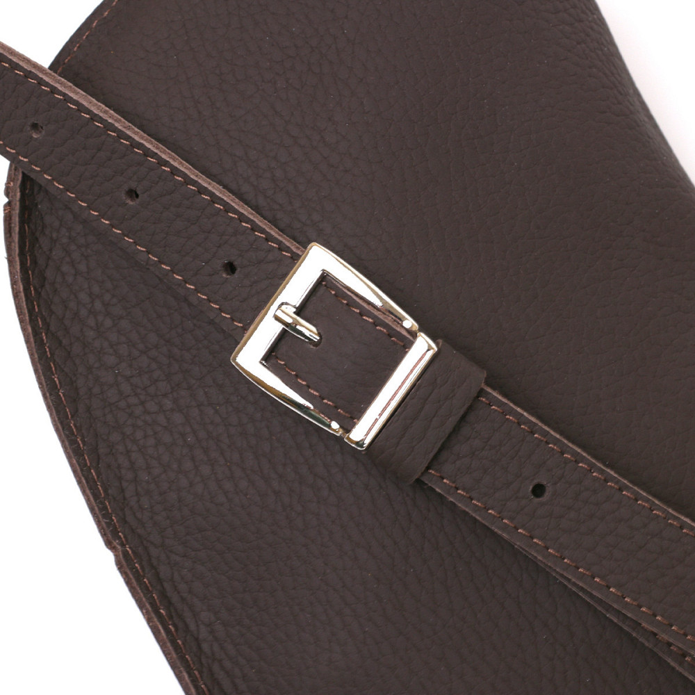 Кожаная матовая бананка Коричневый (SHVIGEL) Киев - изображение 9