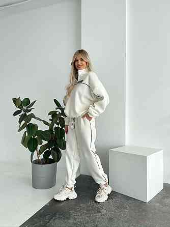 Женский флисовый женский костюм-оверсайз турецкий флис Белый, 50/52 Одесса