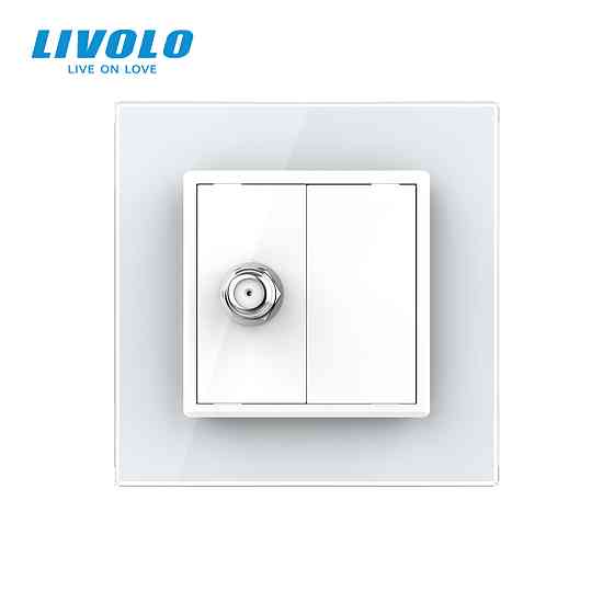 LIVOLO Розетка супутникова SAT Livolo білий скло (VL-C7FCSL-1WP) Коломия