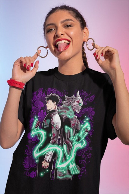Футболка для мальчика аниме Каиджу Но Хосхина Гифт оверсайз (рост от 165 до 180 ) Черний AnimeJ0190m Днепр - изображение 1