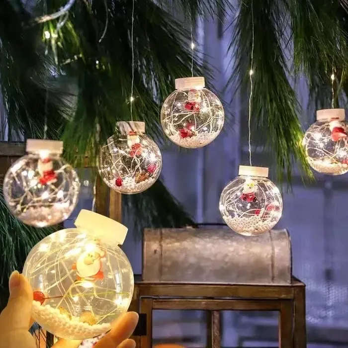 Гирлянда занавес штора Шары с наполнением Дед Мороз, 3м, 10 шаров LED USB Коломия - фото 6