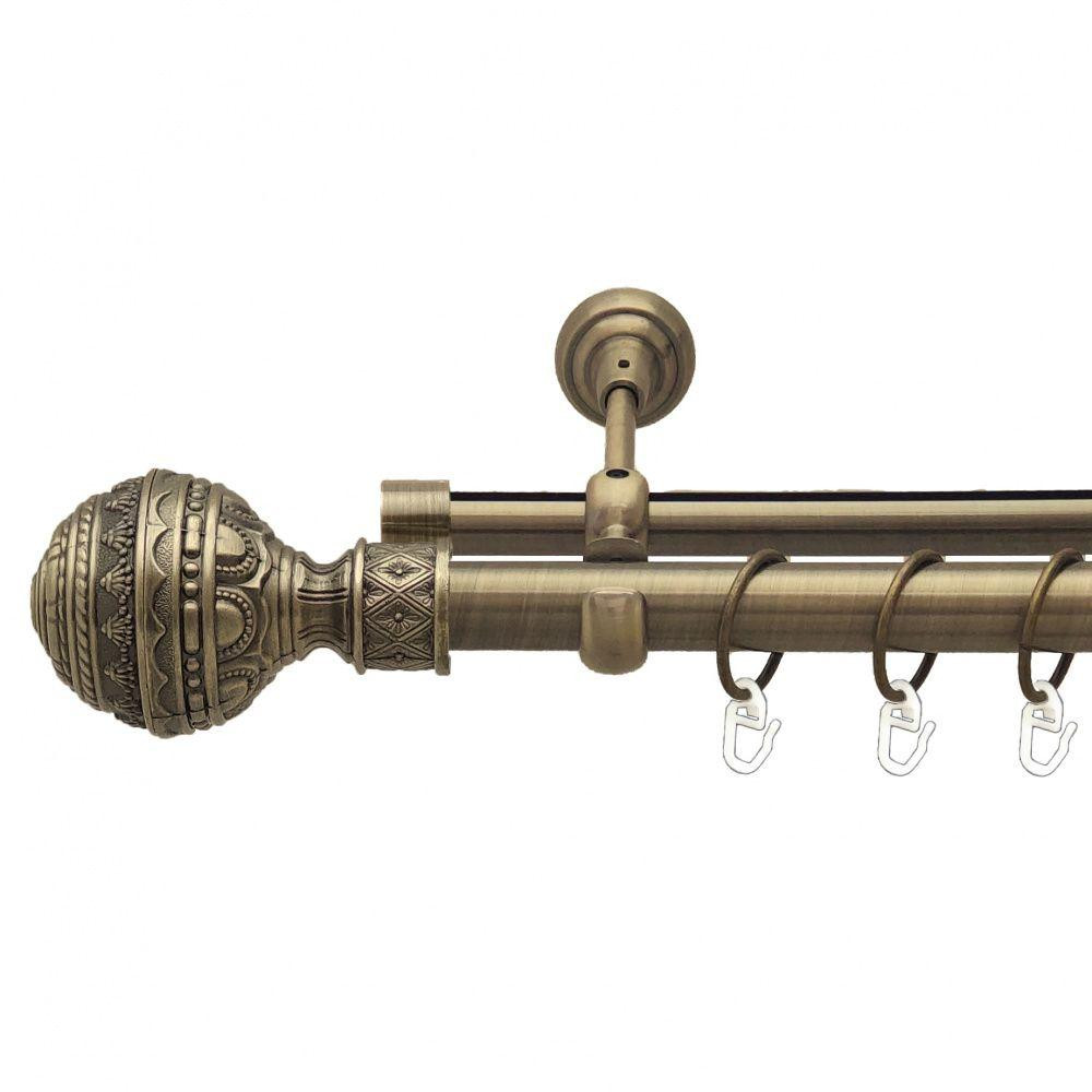 Карниз Orvit Арабеска металевий дворядний опозитний гладка \ профільна труба кільце металеве Антик 25\19 мм Львов - изображение 1