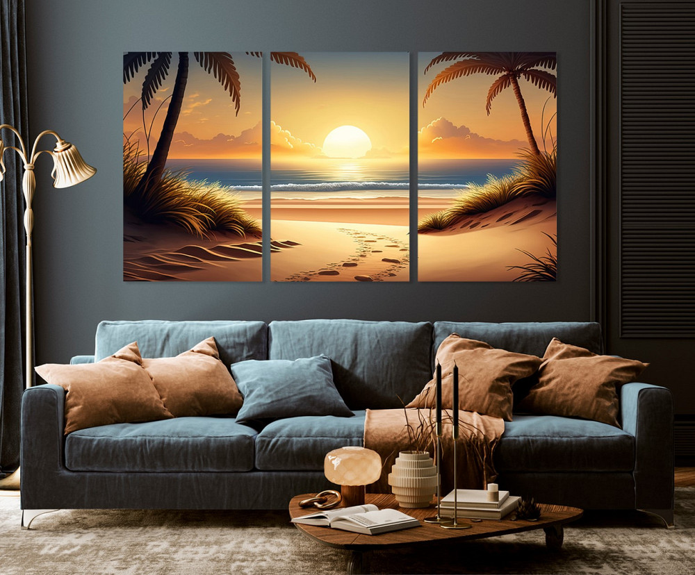 Модульная картина в гостиную / спальню   Захід сонця    ART-215_3A Киев - изображение 3