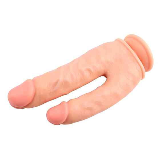 Фаллоимитатор двойной Chisa Ballsy Super Cock Bromeo # 01 на присоске, телесный Sex Aura Киев