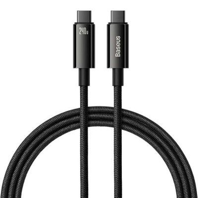 Дата кабель USB-C to USB-C 2.0m 240W Black Baseus (CAWJ040101) Вінниця - фото 1