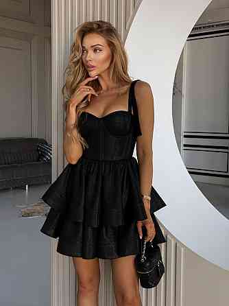 Женское романтическое праздничное платье мини люрекс диско Черный, 44 Одесса