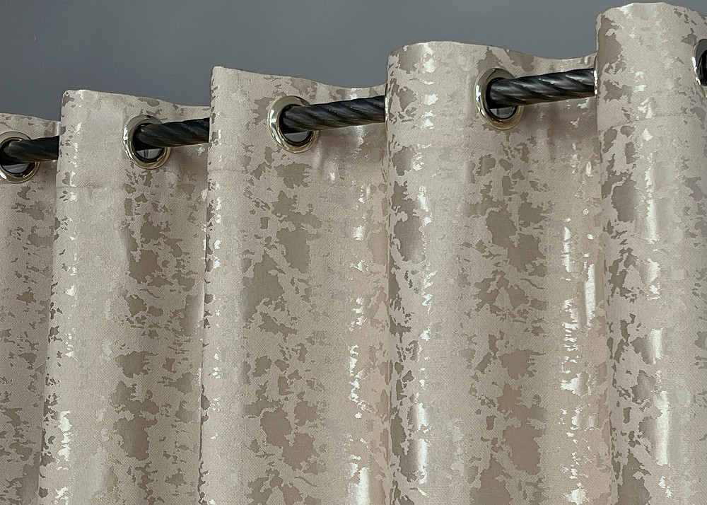 Комплект штор на люверсах VR-Textil Лен мрамор Pavliani ХО № 1272ш Теплый бежевый 150х250 см 2 шт (37-0318) Киев - изображение 6