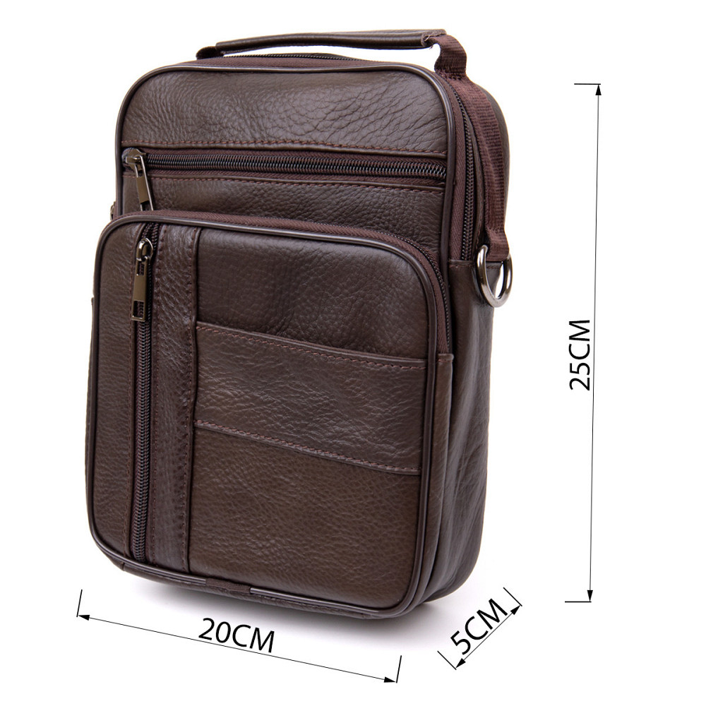 Мессенджер чоловічий вертикальний Vintage 20436 Коричневий Київ - фото 7