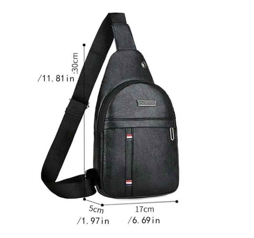 Сумка тактическая через плечо черный - размер сумки 30*17*5 см 2 кармана Мужская сумка, женская сумка, Унисекс Киев - изображение 5