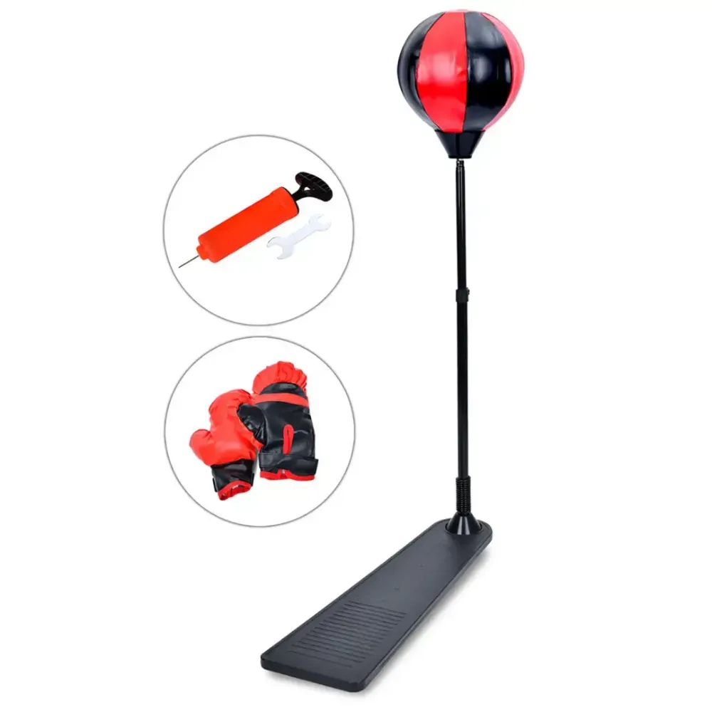 Боксерский набор с надувной грушей на стойке 120 см и перчатками / Детский боксерский набор Коломия - фото 2