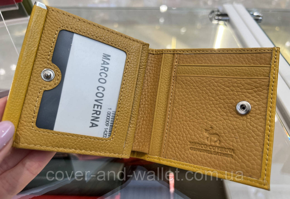 Желтый женский кошелек маленького размера из натуральной кожи Marco Coverna Киев - изображение 11