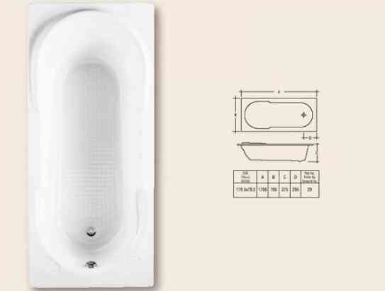 Прямокутна акрилова ванна RAK Ceramics Galila (1795x795x375 мм) Біла Київ