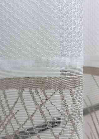 Короткий тюль VR-Textil 1944т Жаккард Белый с капучино 300х200 см (42-0884) Киев