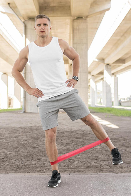 Еспандер петля гумка занять фітнесом пілатесом кросфітом реабілітації силових тренувань PS 4061 Pink 12 кг Київ - фото 9