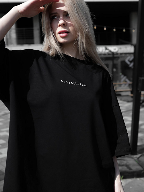 Парні футболки оверсайз(oversize) для чоловіка і дружини, для закоханих пар SANE з принтом кіт стрес чорні Одеса - фото 2