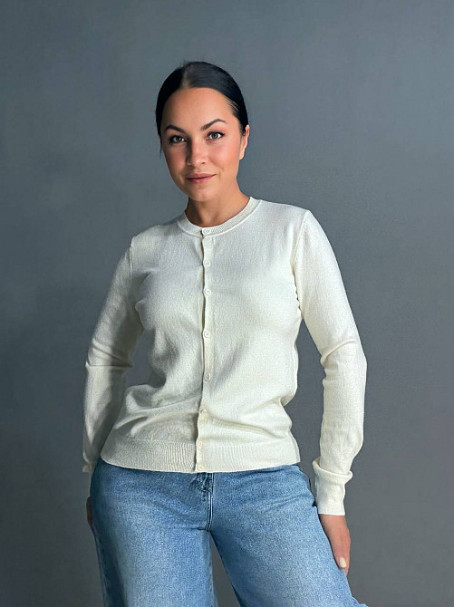 Кардиган женский A-N 82896-82897 однотонный на пуговицах универсальный, белый, one size Киев - изображение 5
