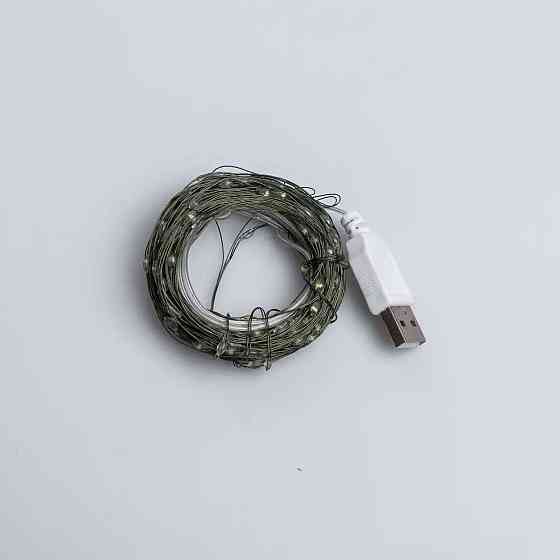 Garlando Гірлянда роса 20 метрів USB на 200 led світлодіодів крапля на зеленому дроті біла USB2 Коломия