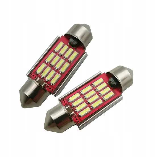 LED C5W C10W 39мм, 12 SMD 4014, з обманкою Canbus, білий, лампа для салону авто і номера Київ - фото 2