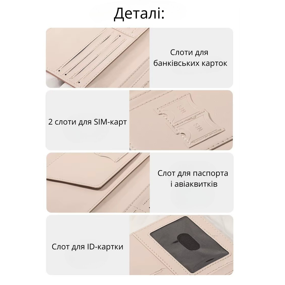 Обкладинка для паспорта, холдер дорожній для паспорта, посвідчення, банківських карт, квитків і документів, блакитний Кам'янець-Подільський - фото 3