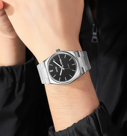 Чоловічий класичний годинник Skmei 9288 (Сріблястий з чорним циферблатом) Вінниця