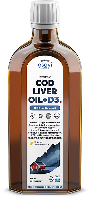Омега-3 Osavi Norwegian Cod Liver Oil + D3 Lemon — 250 ml Луцк - изображение 1