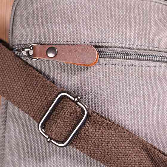 Компактная мужская сумка из плотного текстиля 21244 Vintage Серая Киев