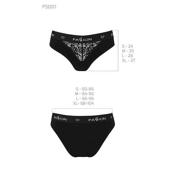 Трусики з широкою гумкою і мереживом Passion PS001 PANTIES M, black Sex Aura Київ