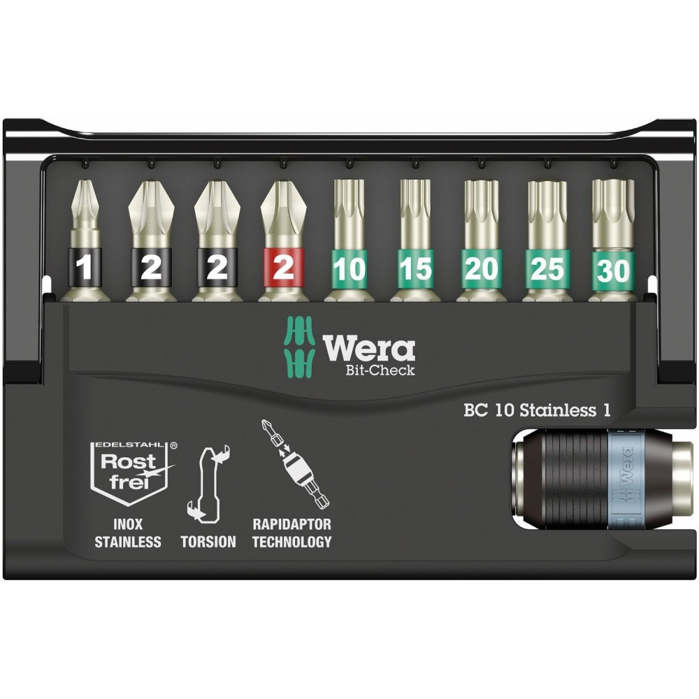 Набор бит нержавейка PH,PZ,Torx 10ед. Wera Bit-Check 10 Stainless 05071110001 Одесса - изображение 2