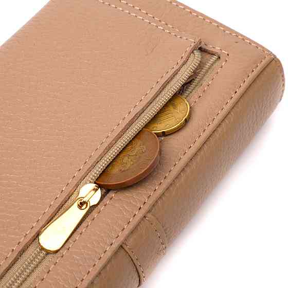 Практичный женский кошелек с большим количеством отделений из натуральной кожи Tony Bellucci 21959 Бежевый Киев