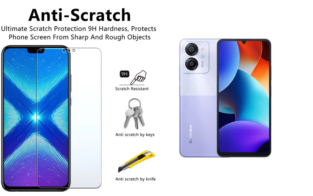 Защитное стекло NeoGlass для Blackview Color 8 – ультрапрозрачное и устойчивое Киев - изображение 1