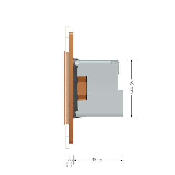 Розумна розетка EC з заземленням Livolo золото (VL-M7FCTC16AZ2-2AP) Коломыя - изображение 4