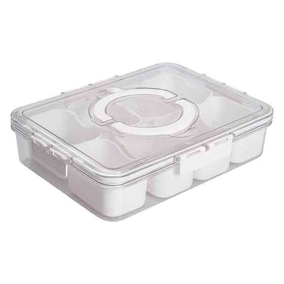 Yiwu Контейнер для їжі з 8 відсіками 31х24х7 см судок для їжі пластиковий 2.5 л Білий HP-27-3 Київ