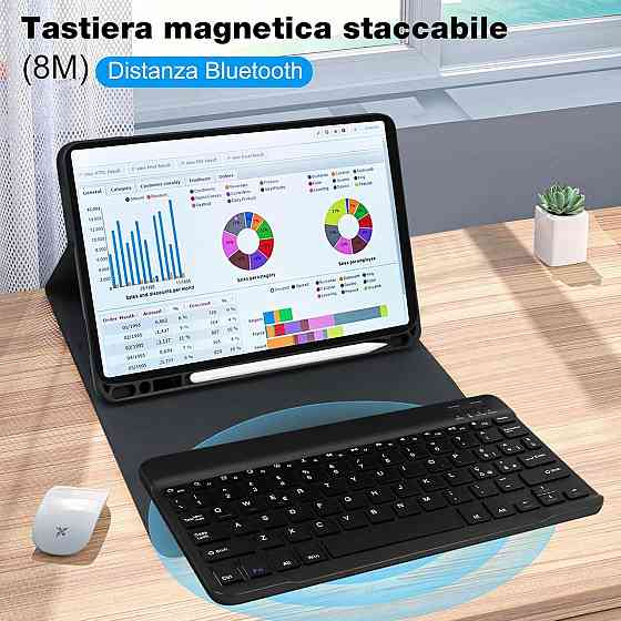 Клавиатурный чехол для iPad Pro 11 (M4) с держателем для Apple Pencil Bluetooth съемный QWERTY черный PU Киев