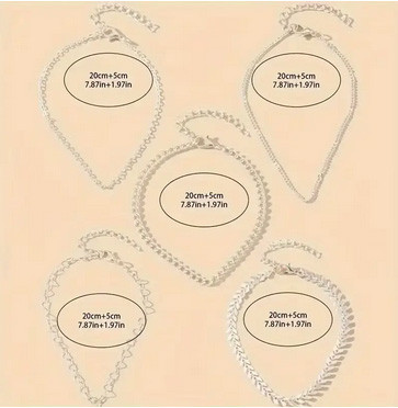 Набор браслетов на ногу 5 шт Киев - изображение 2