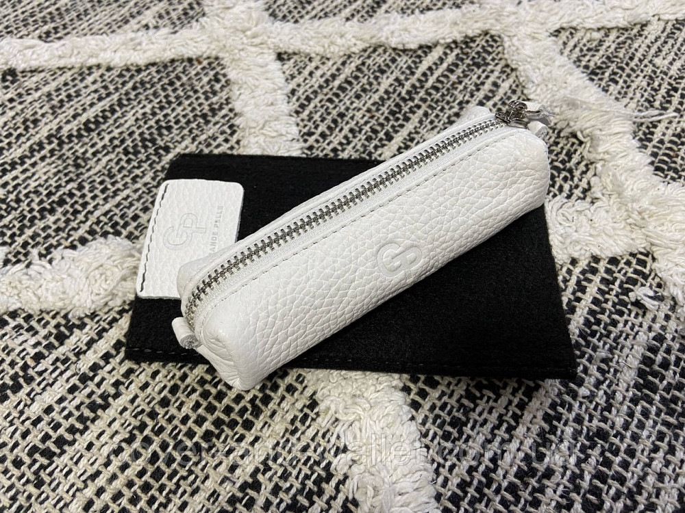 Красивая женская кожаная ключница на молнии белого цвета Grande Pelle Киев - изображение 1