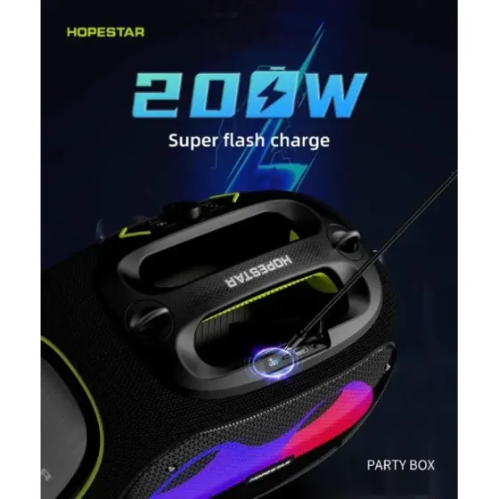 Беспроводная Bluetooth колонка HOPESTAR PARTYBOX, 120 ВТ с двумя микрофонами Коломыя
